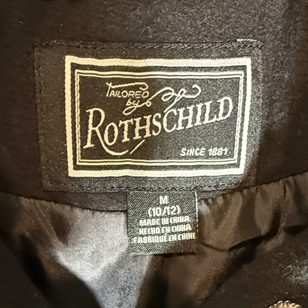 Rothschild Black Belted Fit-and-Flare Wool Coat